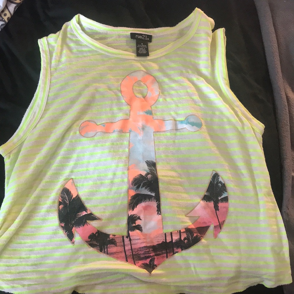 Neon Striped Anchor Tank